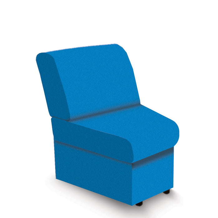 Nautilus Designs Wave Contemporary Modular Fabric Low Back Sofa -  Concave - Blue