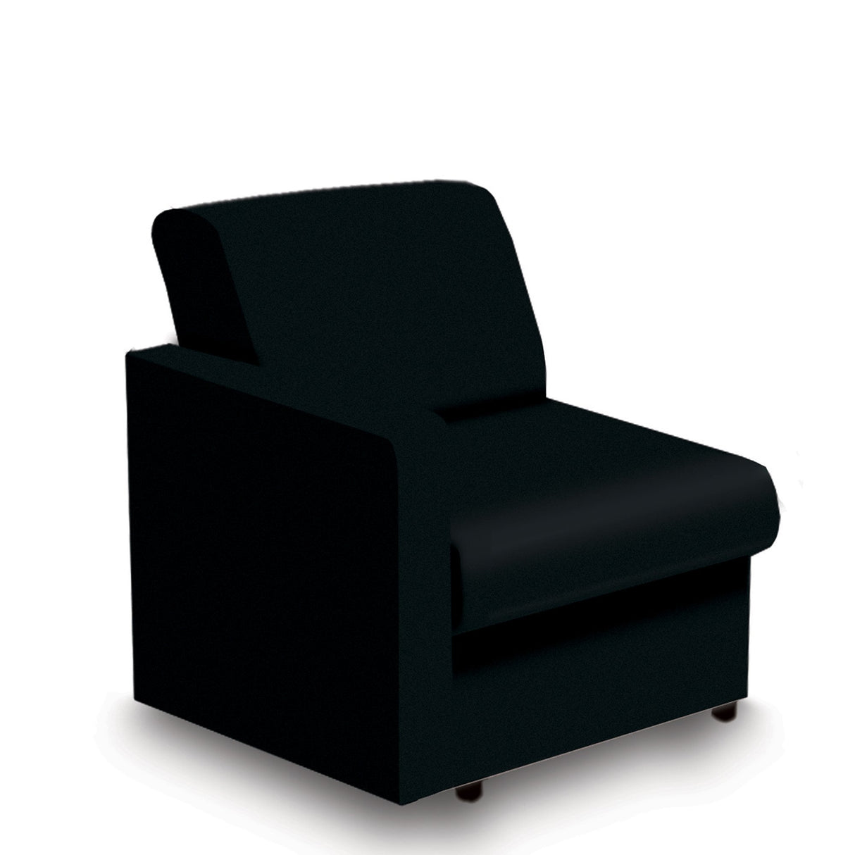 Nautilus Designs Wave Contemporary Modular Fabric Low Back Sofa - Right Hand Arm - Black