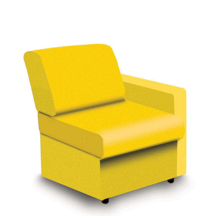 Nautilus Designs Wave Contemporary Modular Fabric Low Back Sofa - Left Hand Arm - Yellow