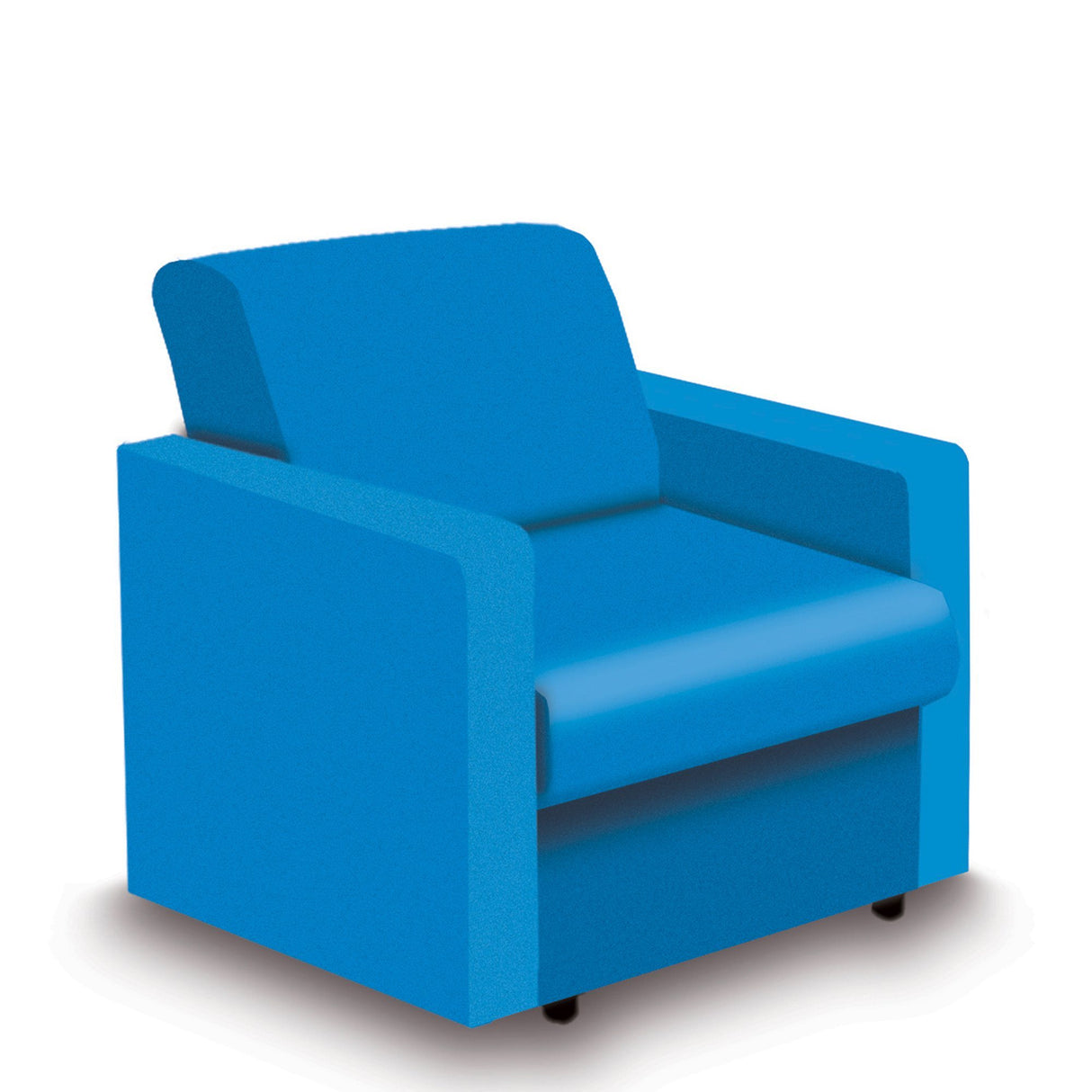 Nautilus Designs Wave Contemporary Modular Fabric Low Back Sofa - Armchair - Blue
