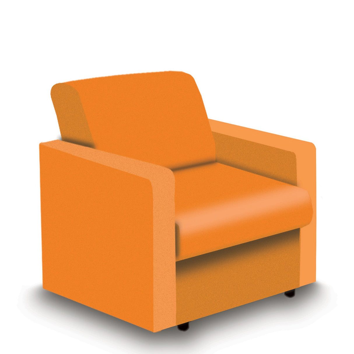 Nautilus Designs Wave Contemporary Modular Fabric Low Back Sofa - Armchair - Orange