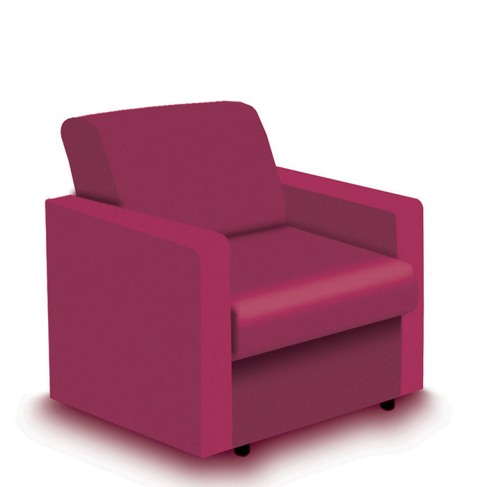 Nautilus Designs Wave Contemporary Modular Fabric Low Back Sofa - Armchair - Red