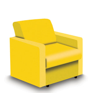 Nautilus Designs Wave Contemporary Modular Fabric Low Back Sofa - Armchair - Yellow
