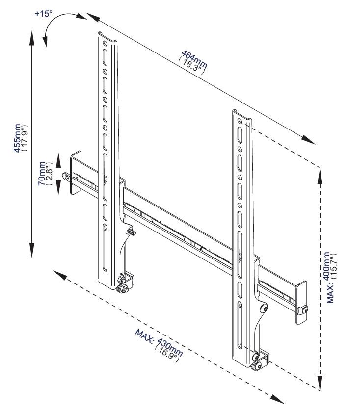 B-Tech Ventry BTV511 Tilting TV Wall Mount for TVs up to 55 inch