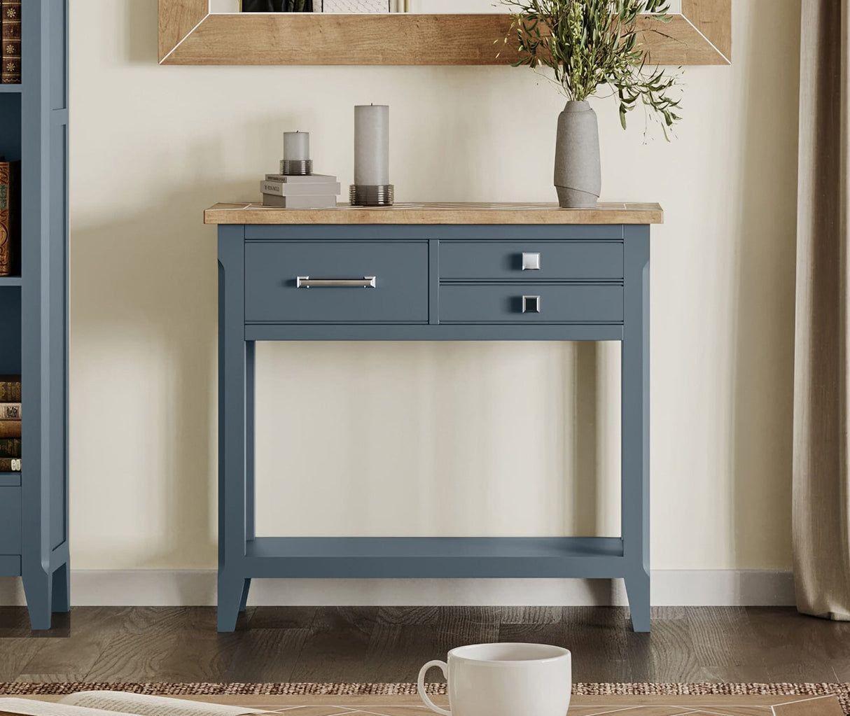 Baumhaus Signature Blue - Reclaimed Small Console Table (CFR02D)