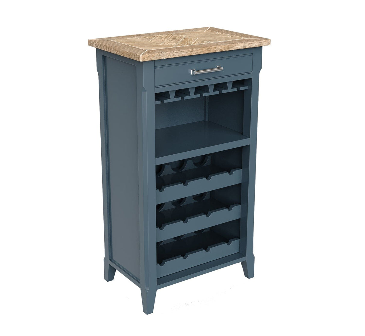 Baumhaus Signature Blue Wine Rack / Glass Storage Cabinet (CFR05A)