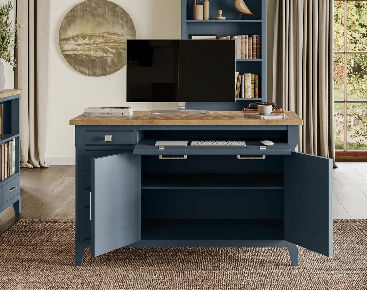 Baumhaus Signature Blue Hidden Home Office Desk (CFR06A)