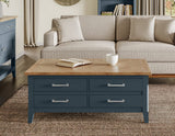 Baumhaus Signature Blue Coffee Table with drawers & hidden storage trunk (CFR08A)