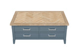 Baumhaus Signature Blue Coffee Table with drawers & hidden storage trunk (CFR08A)