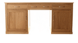 Baumhaus Mobel Oak Large Hidden Office Twin Pedestal Desk (COR06D)