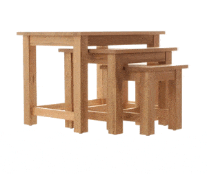 Baumhaus Mobel Oak Nest of 3 Coffee Tables (COR08A)