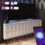 Frank Olsen Elevate White Corner  TV Cabinet with mood lighting & Intelligent eye