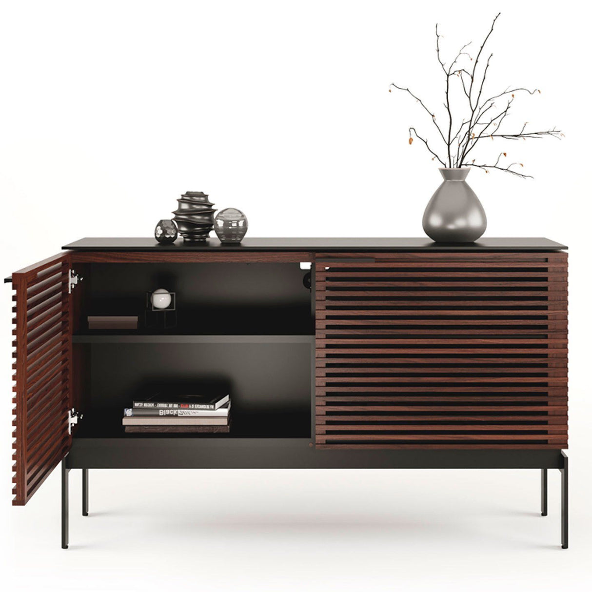 BDI Corridor SV7128 Slimline Chocolate Walnut TV Cabinet