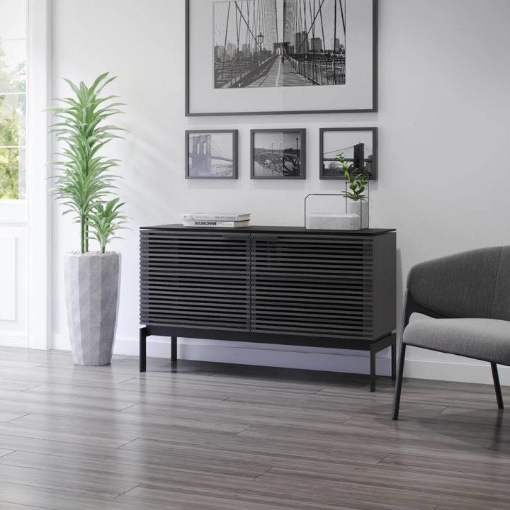 BDI Corridor SV7128 Slimline Charcoal Stained Ash TV Cabinet