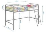 Dorel Home Single Midsleeper Bunk Bed in White