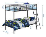Dorel Home Convertible Single over Single Bunk Bed in Black