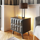 Frank Olsen Elevate Grey Lamp Table with Mood Lighting & Wireless Phone Charging