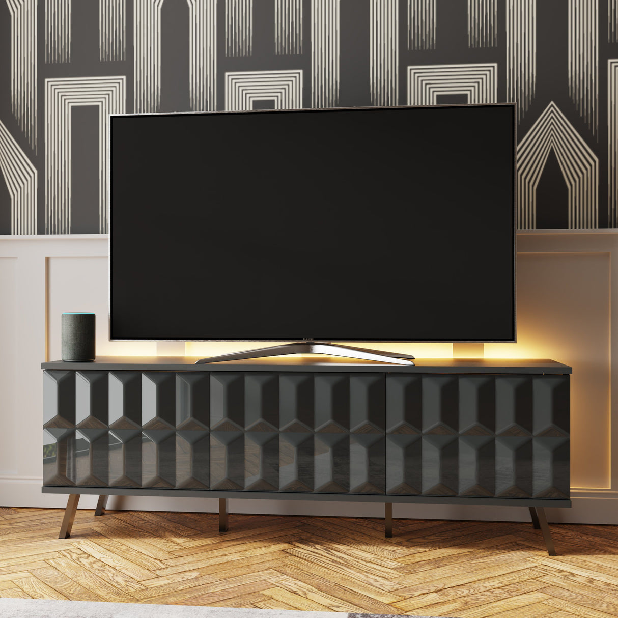 Frank Olsen Elevate Grey TV Cabinet with Mood Lighting