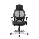 Nautilus Designs Ergo Ergonomic Luxury High Back Executive Mesh Chair with Chrome Base Certified for 24 Hour Use - Black