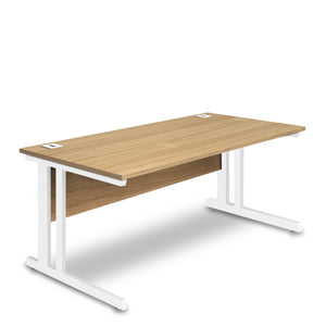 Nautilus Designs Aspire - Rectangular Desk - 1600mm Wide with Cable Management & Modesty Panel