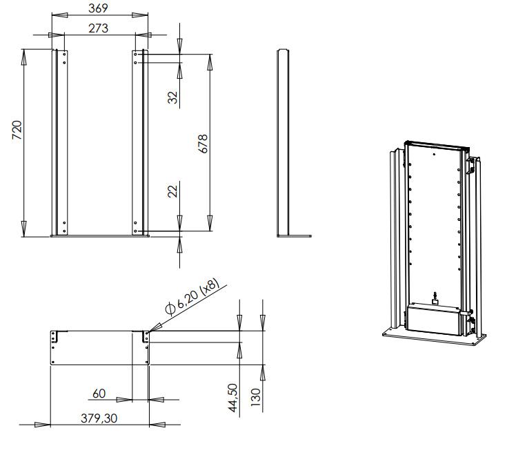 FM1000 Floor/Ceiling Bracket for AV4-LF1000 TV Lift