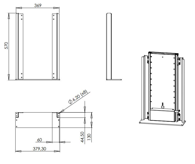 FM700 Floor/Ceiling Bracket for AV4-LF700 TV Lift