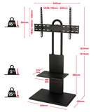 TTAP FS2-BLK TV Stand with Height Adjustable Swivel Bracket for up to 65" TVs