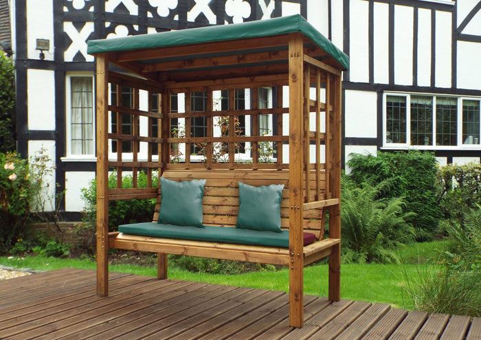 Charles Taylor Bramham Three Seater Arbour in Green (HB136G Set)