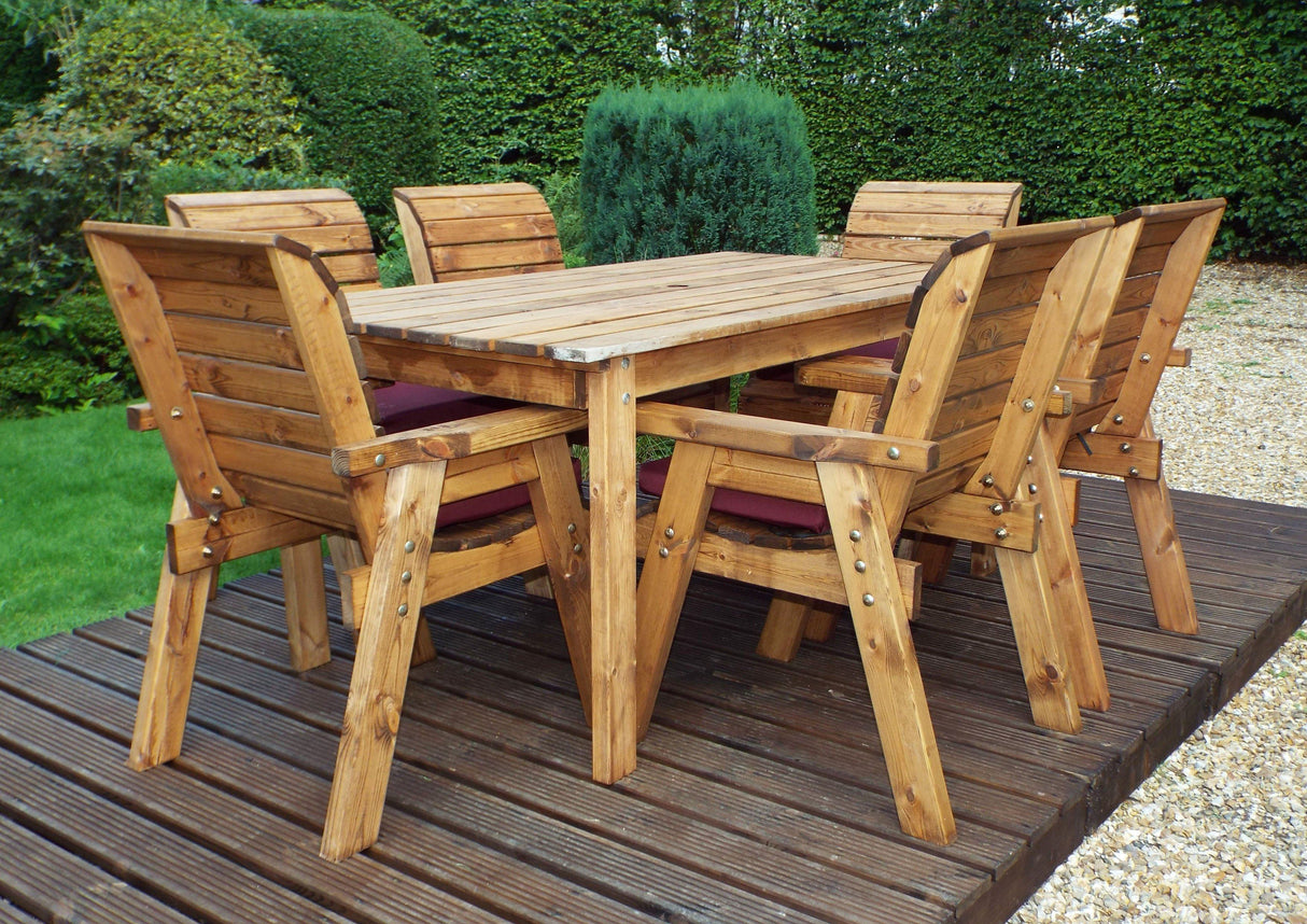 Charles Taylor Six Seater Traditional Table Set with Cushions and Parasol (HB15)