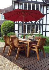 Charles Taylor Six Seater Traditional Table Set with Cushions and Parasol (HB15)