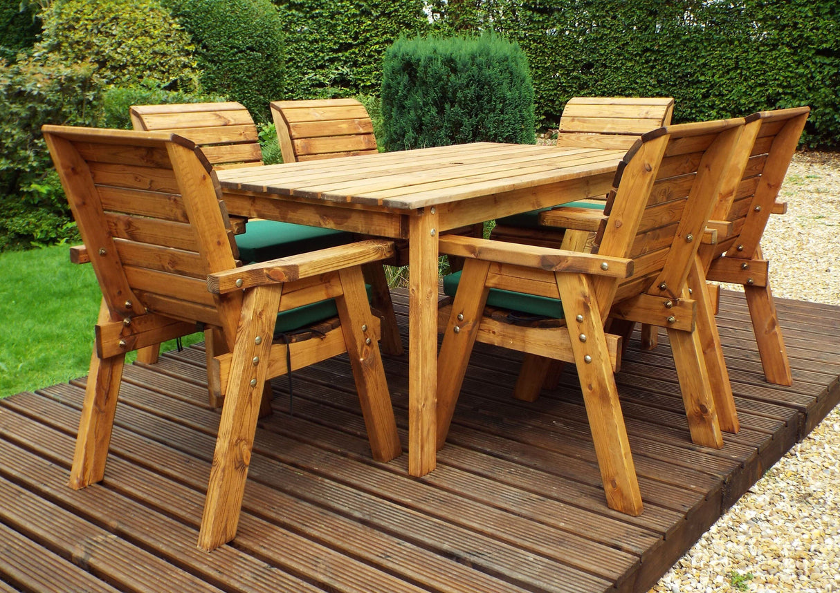 Charles Taylor Six Seater Traditional Table Set with Cushions and Parasol (HB15)