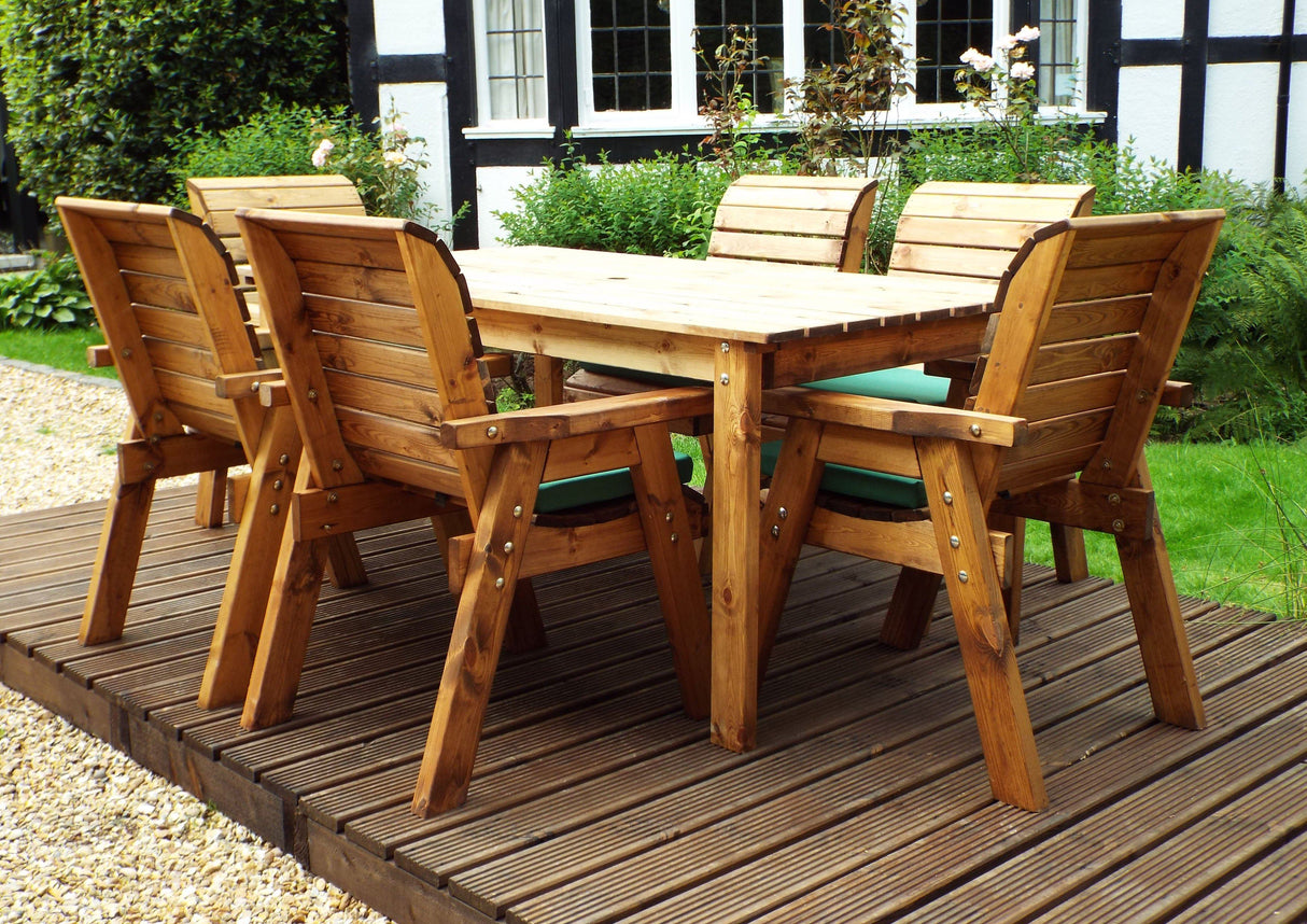 Charles Taylor Six Seater Traditional Table Set with Cushions and Parasol (HB15)