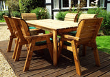 Charles Taylor Six Seater Traditional Table Set with Cushions and Parasol (HB15)