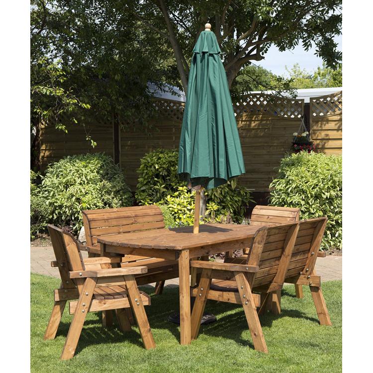 Charles Taylor Four Seater Circular Table Set with Cushions and Parasol (HB09)