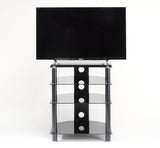 TTAP Classik 4 Shelf Black Glass Hi-Fi Stand (AVS-C303R-600/4-BB)