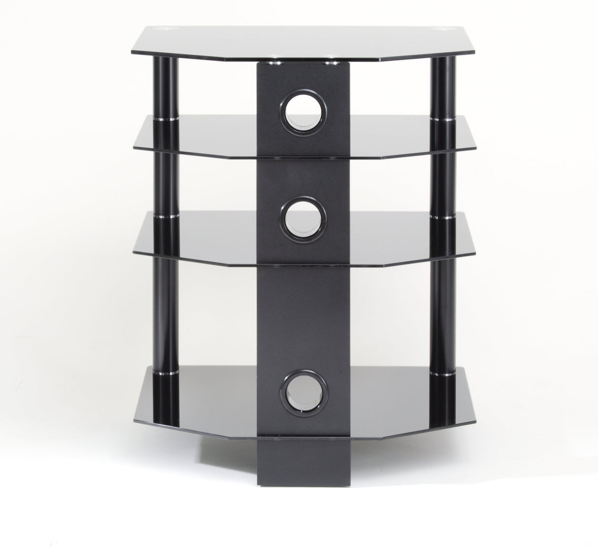TTAP Classik 4 Shelf Black Glass Hi-Fi Stand (AVS-C303R-600/4-BB)