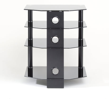 TTAP Classik 4 Shelf Black Glass Hi-Fi Stand (C303R-600-4BB)