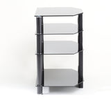 TTAP Classik 4 Shelf Black Glass Hi-Fi Stand (AVS-C303R-600/4-BB)