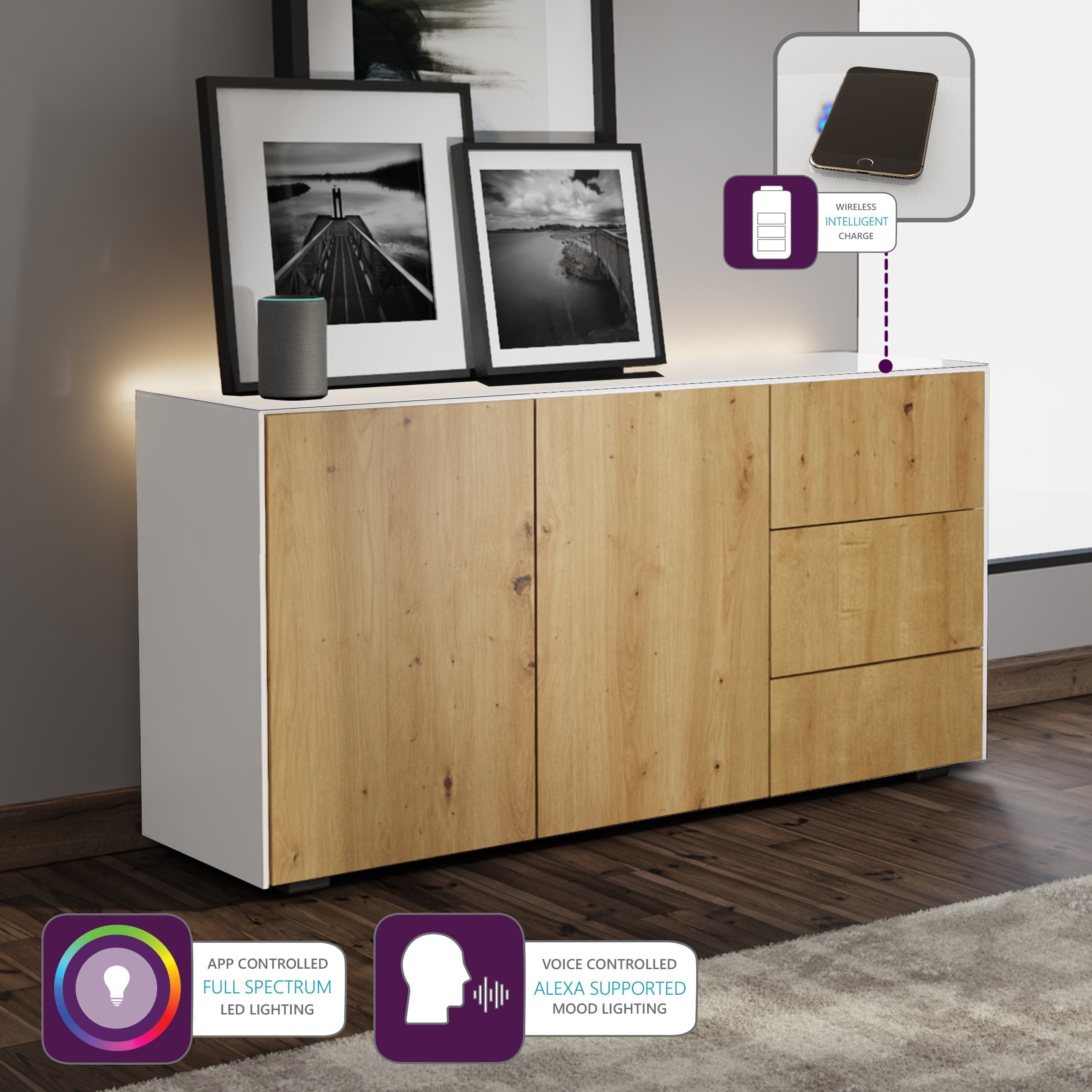 Frank olsen intel 1400 sideboard led grey sales