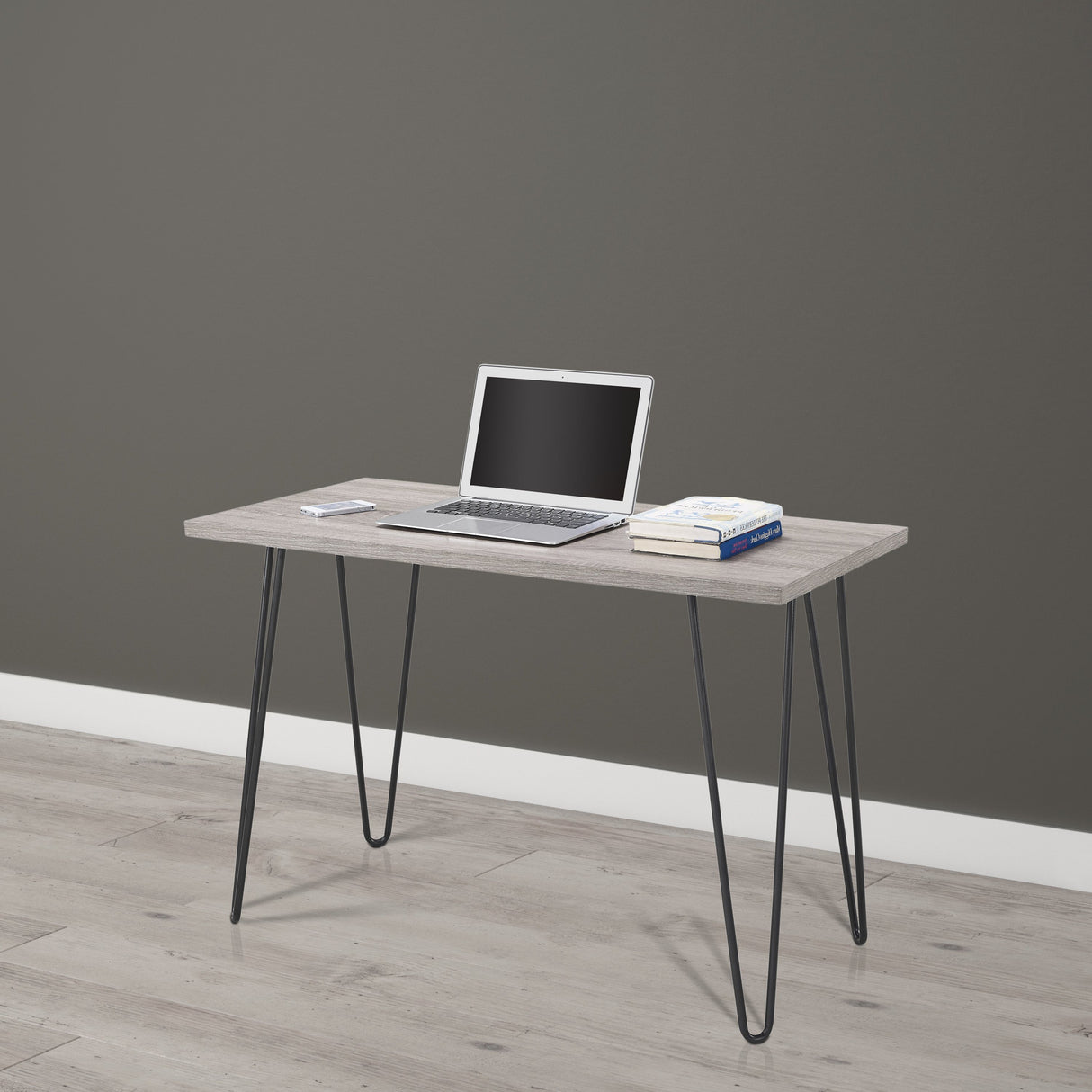 Dorel Home Owen Range Retro Desk in Grey Oak