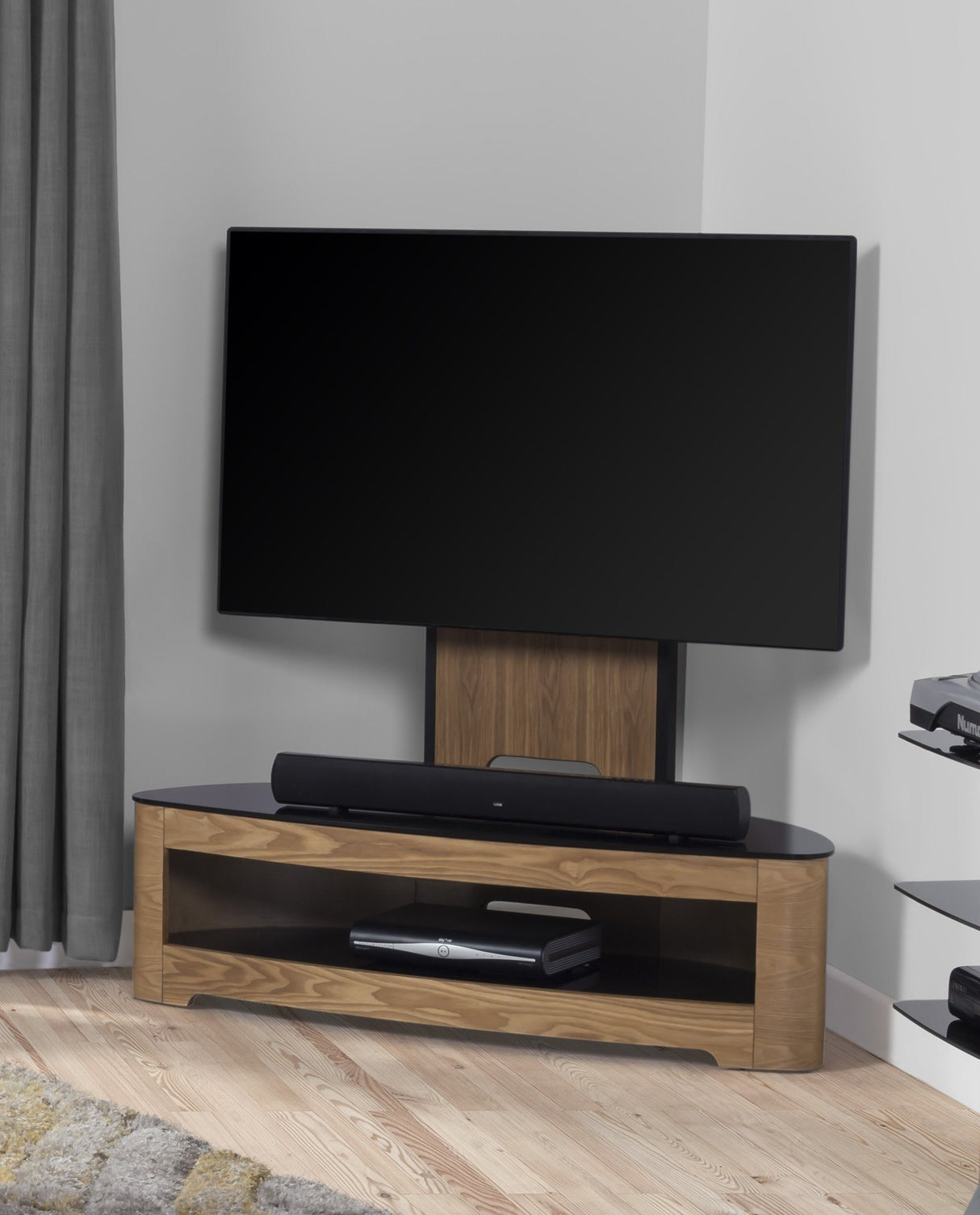 Jual Florence Curved Oak Cantilever TV Stand (JF209 OB)