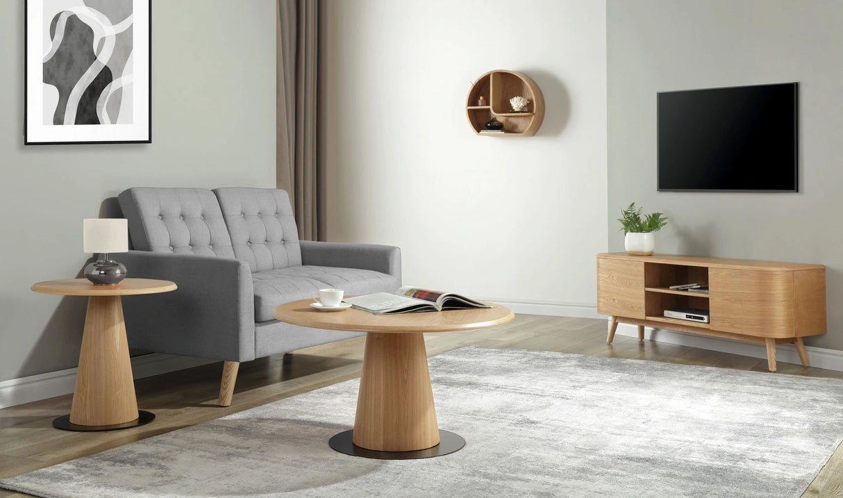 Jual Siena Oak and Black Lamp Table (JF319)