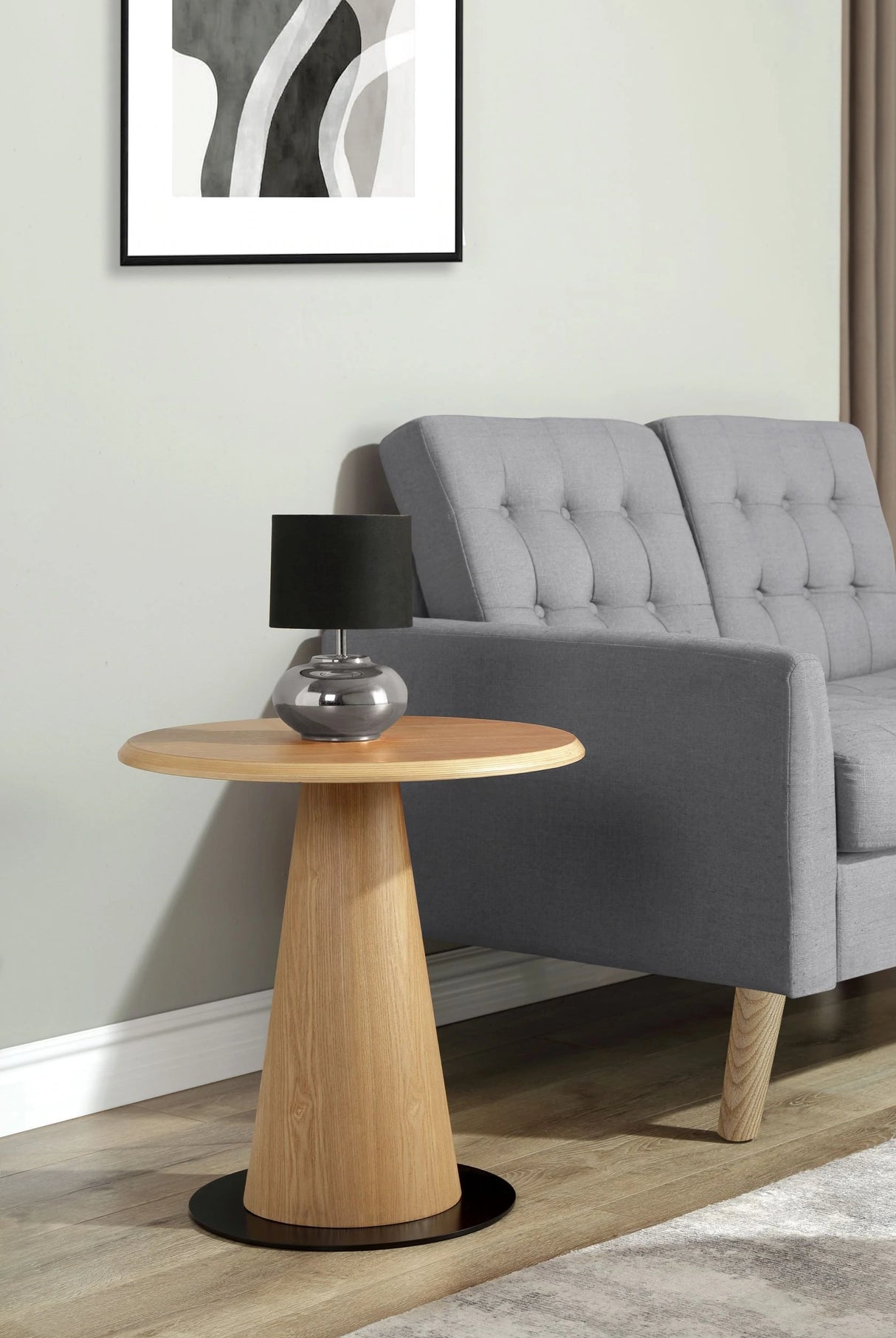 Jual Siena Oak and Black Lamp Table (JF319)