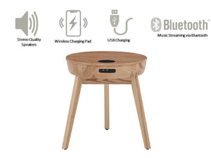 Jual San Francisco Smart Lamp Table With Wireless Charging And Speakers in Oak (JF710)