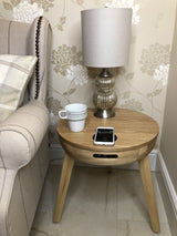 Jual San Francisco Smart Lamp Table With Wireless Charging And Speakers in Oak (JF710)