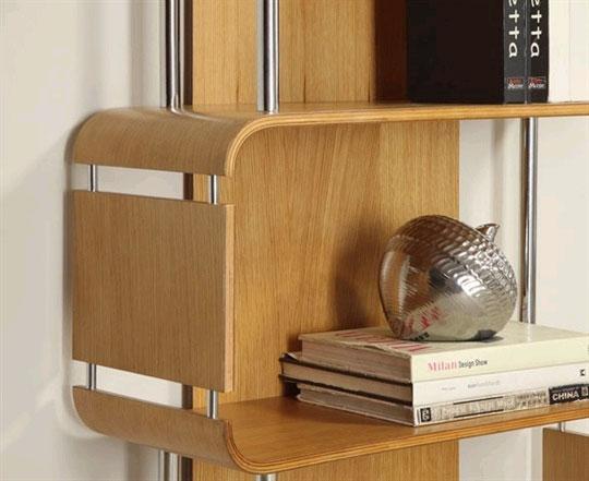 Jual Bali Curved Bookcase in Oak (BS201-OAK)