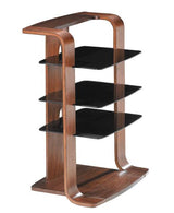 Jual Florence Curved Walnut Hifi Rack with Black Glass (JF204 WB)