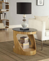 Jual San Marino Curved Oak Oval Lamp Table (JF304 OB)