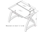 Jual Helsinki Curved 900mm Wide Computer Desk in Oak with White Glass