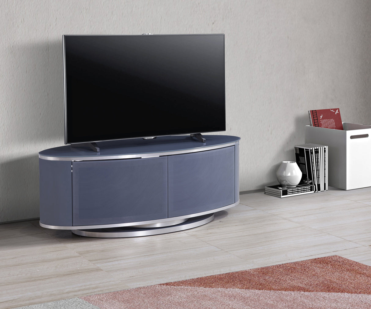 MDA Designs Luna Grey Oval TV Cabinet